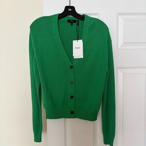 Theory Green Fern Clean Cottoncash Cardigan